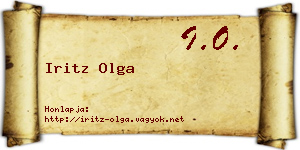 Iritz Olga névjegykártya